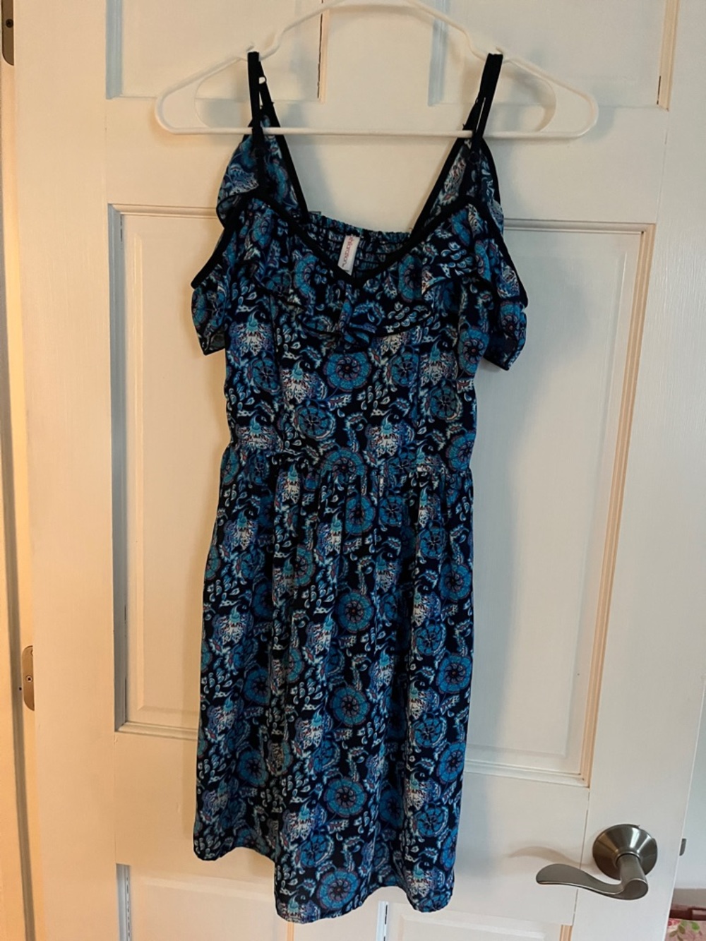 Floral Paisley Dress with straps and flutter sleeves